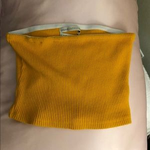 Yellow plain tube top shirt